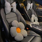 Houndstooth Car Seat Backrest Pillow For Summer