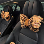 Leopard Print Cat Car Pillow For Car Seats