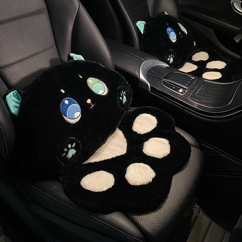 Cute Plush Cat Paw Car Seat Cushion