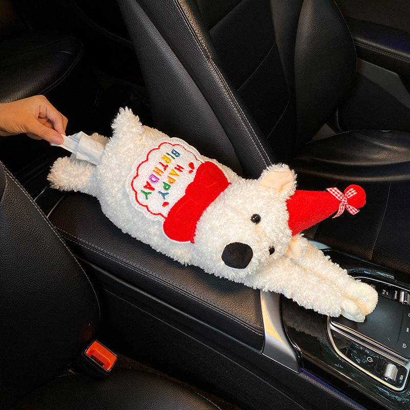 Puppy-Themed Car Tissue Box
