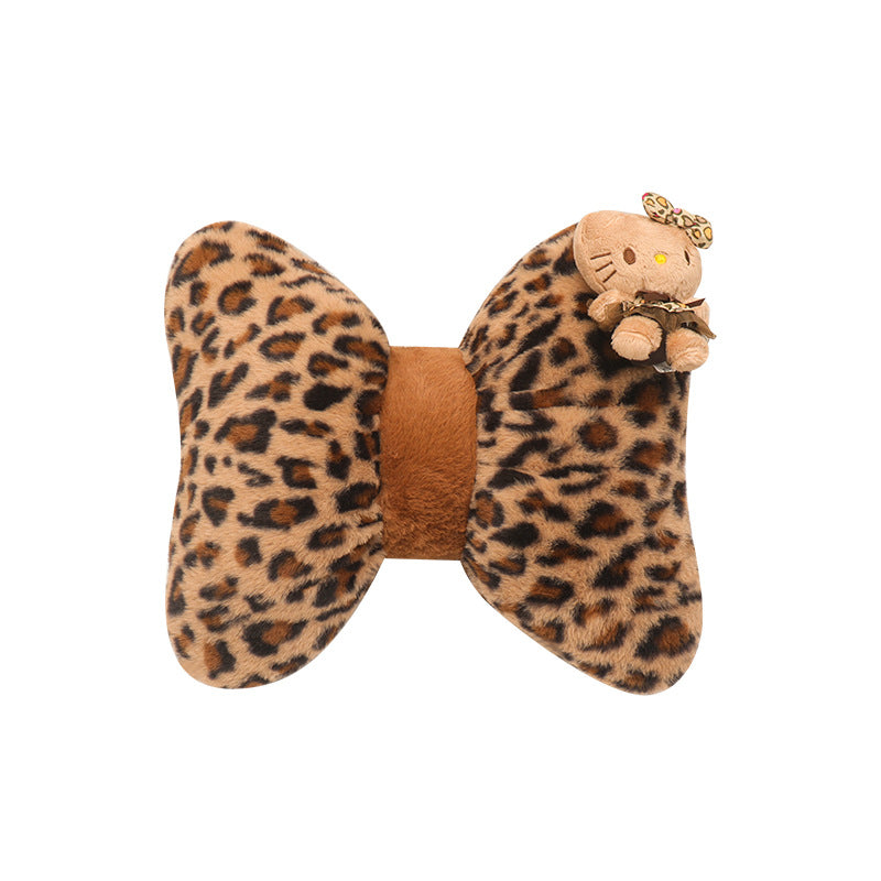Leopard Print Cat Car Pillow For Car Seats
