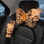 Leopard Print Cat Car Pillow For Car Seats