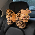 Leopard Print Cat Car Pillow For Car Seats