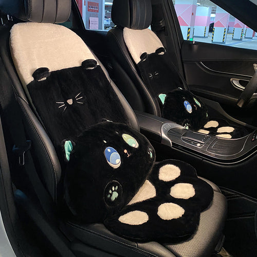 Cute Plush Cat Paw Car Seat Cushion