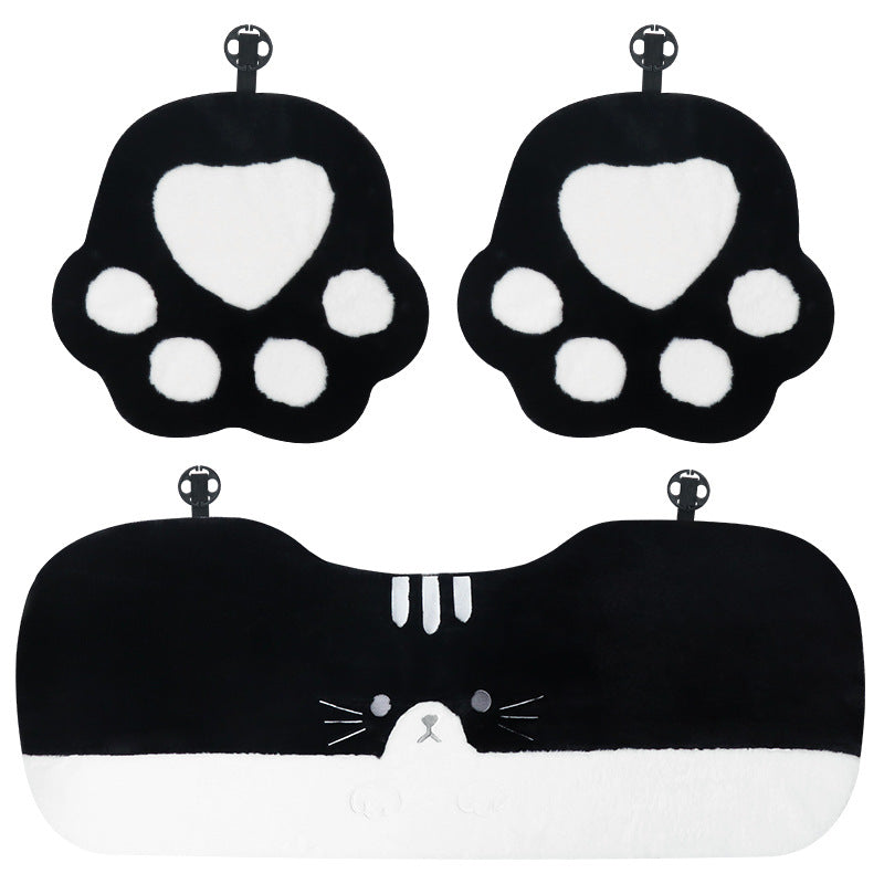 Cute Plush Cat Paw Car Seat Cushion