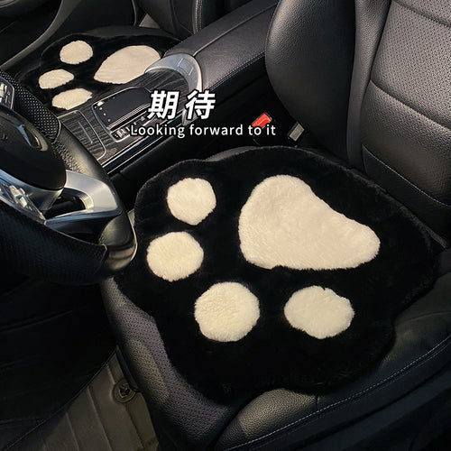 Car Seat Cushion Winter Plush Women'S Car Seat Heated All Seasons Cute Cat Claw Car Cushion Winter